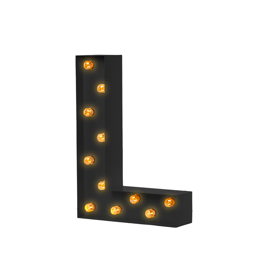 Bokstavslampa Cirkuslampan Testlampa L Jet black / 50 cm / Standard