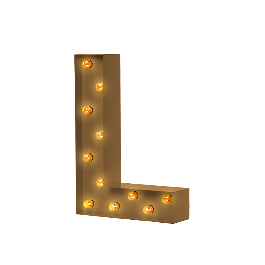Bokstavslampa Cirkuslampan Testlampa L Pearl gold / 50 cm / Standard