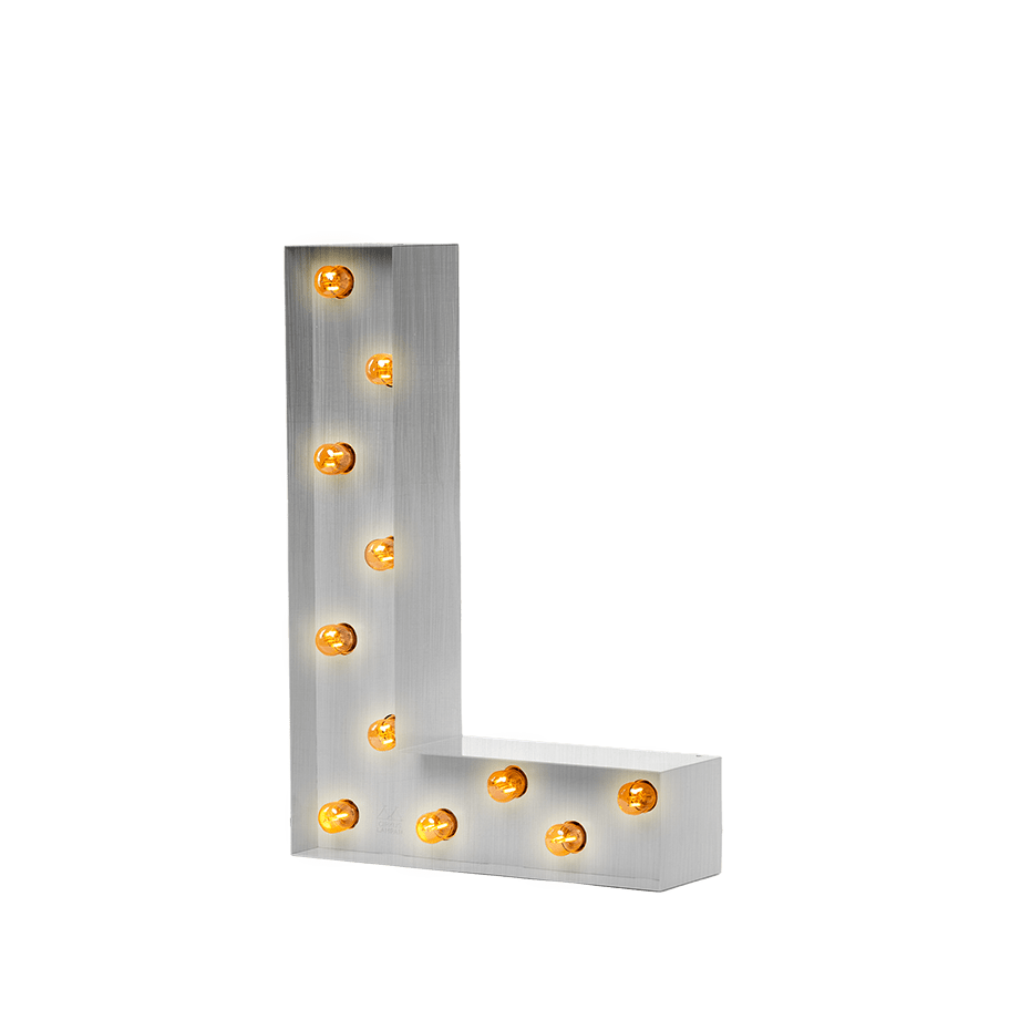 Bokstavslampa Cirkuslampan Testlampa L Raw Metal / 50 cm / Standard