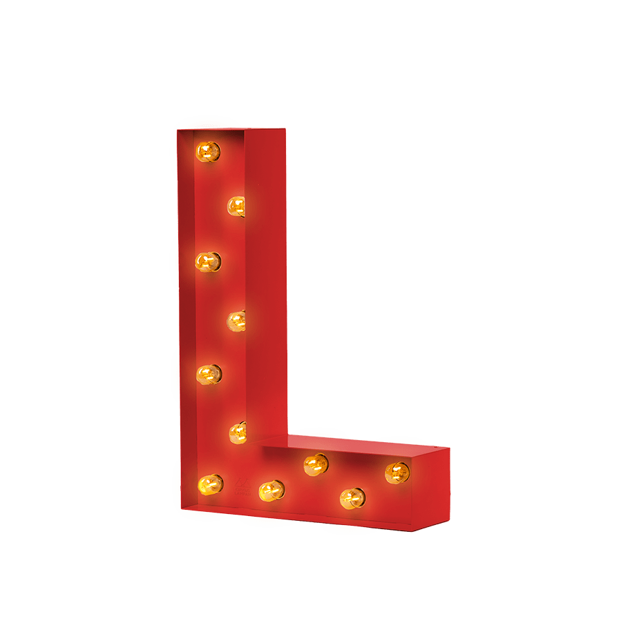 Bokstavslampa Cirkuslampan Testlampa L Traffic red / 50 cm / Standard
