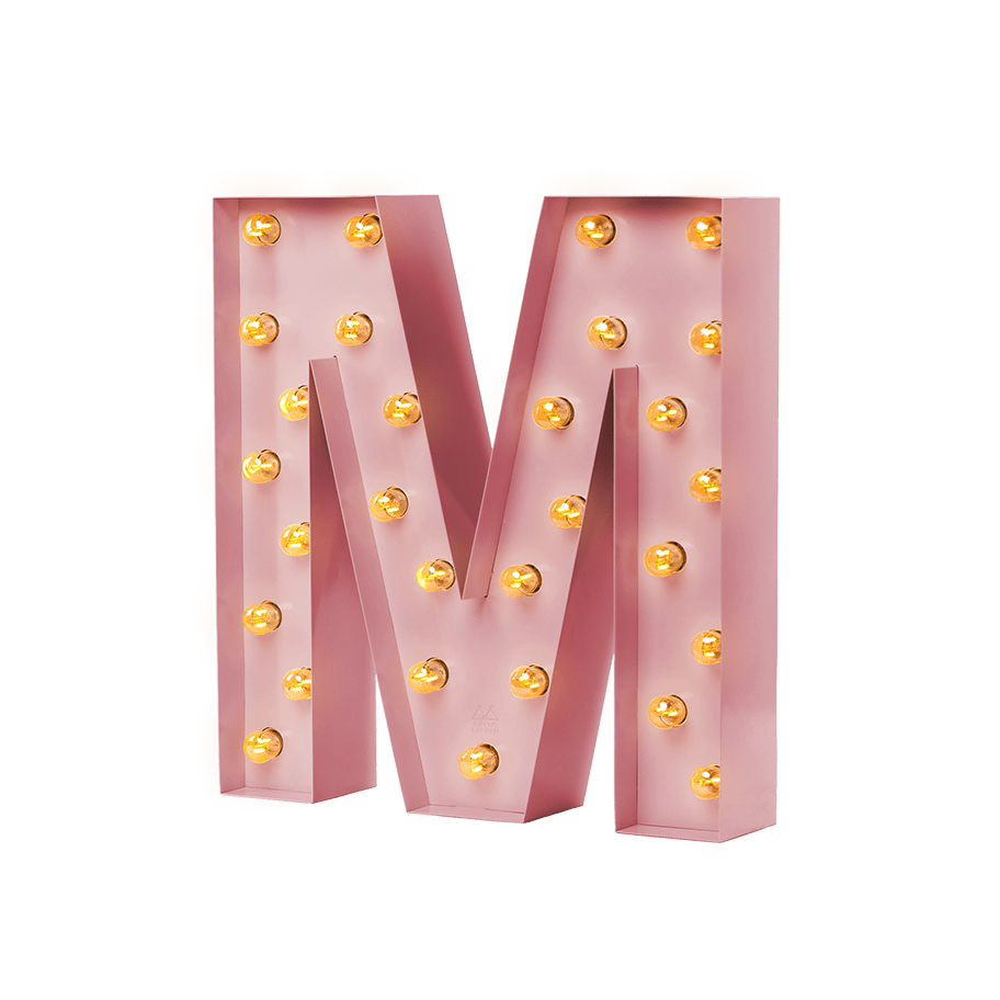 Bokstavslampa Cirkuslampan Testlampa M Antique pink / 50 cm / Standard
