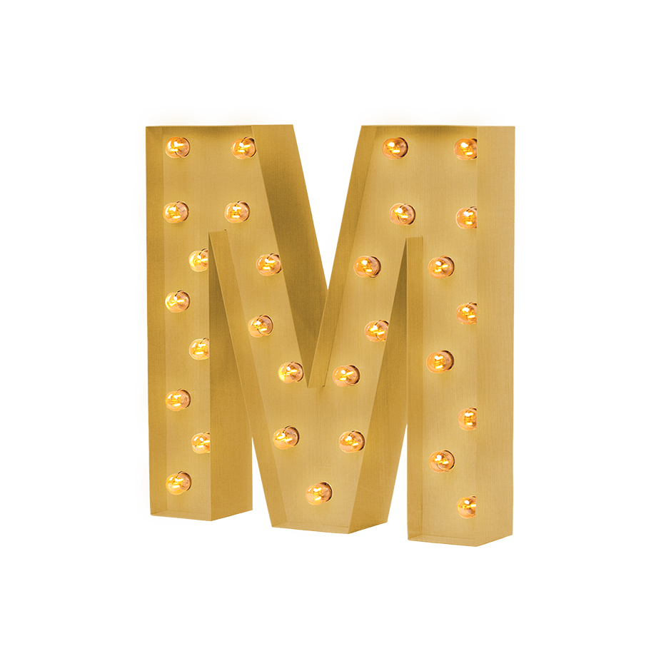 Bokstavslampa Cirkuslampan Testlampa M Brass / 50 cm / Standard