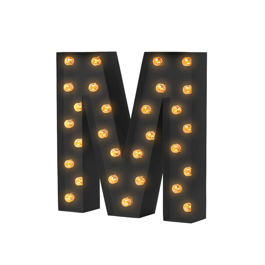 Bokstavslampa Cirkuslampan Testlampa M Jet black / 50 cm / Standard