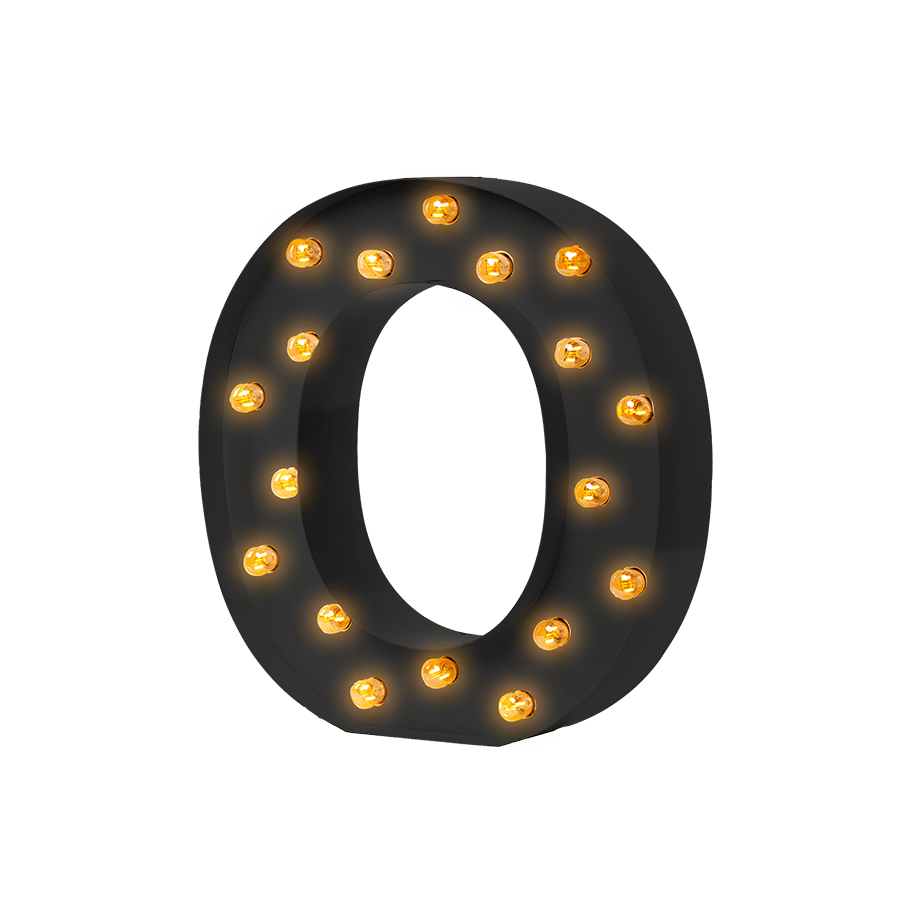 Bokstavslampa Cirkuslampan Testlampa O Jet black / 50 cm / Standard