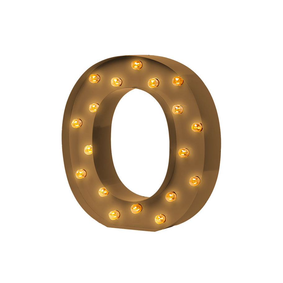 Bokstavslampa Cirkuslampan Testlampa O Pearl gold / 50 cm / Standard