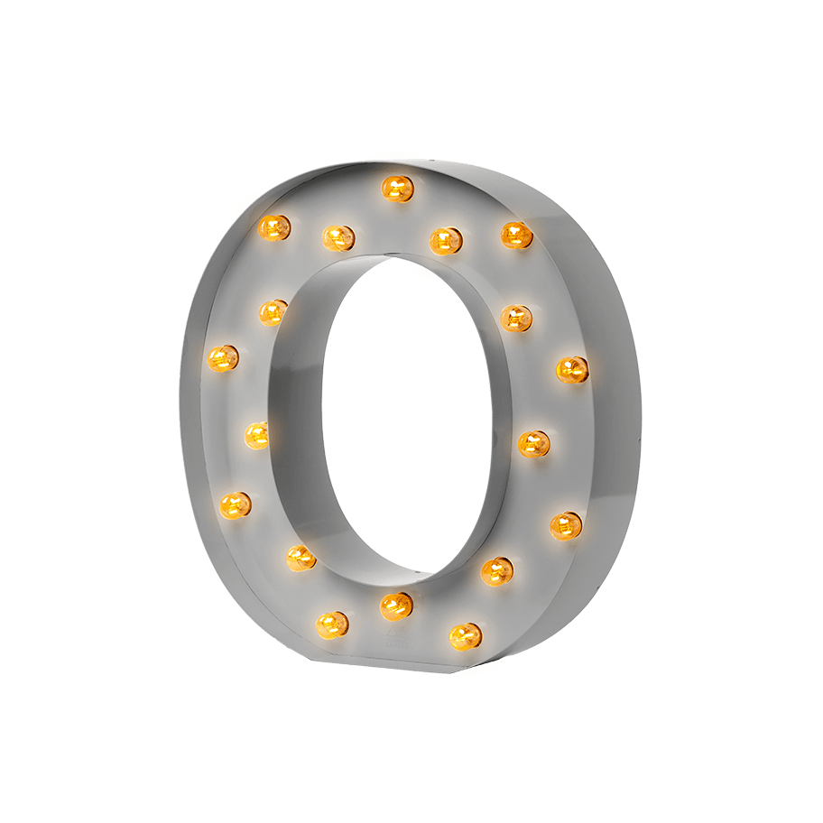 Bokstavslampa Cirkuslampan Testlampa O Telegrey / 50 cm / Standard