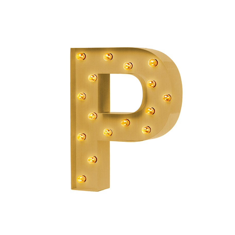 Bokstavslampa Cirkuslampan Testlampa P Brass / 50 cm / Standard