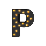 Bokstavslampa Cirkuslampan Testlampa P Jet black / 50 cm / Standard