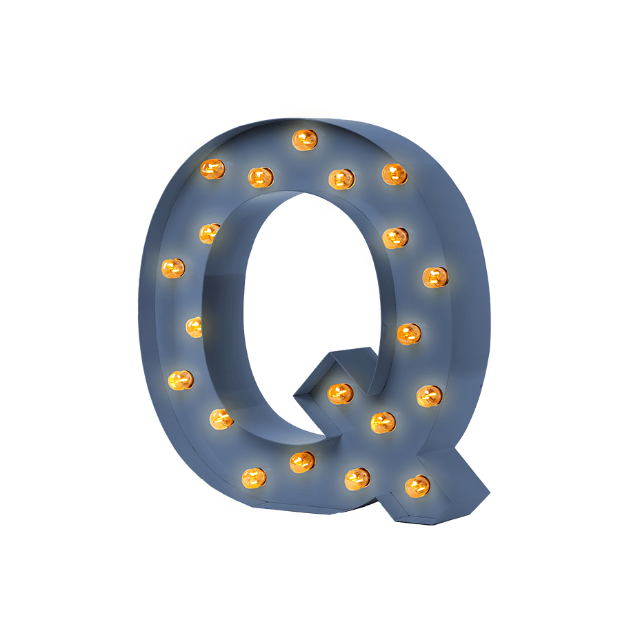 Bokstavslampa Cirkuslampan Testlampa Q Distant blue / 50 cm / Standard