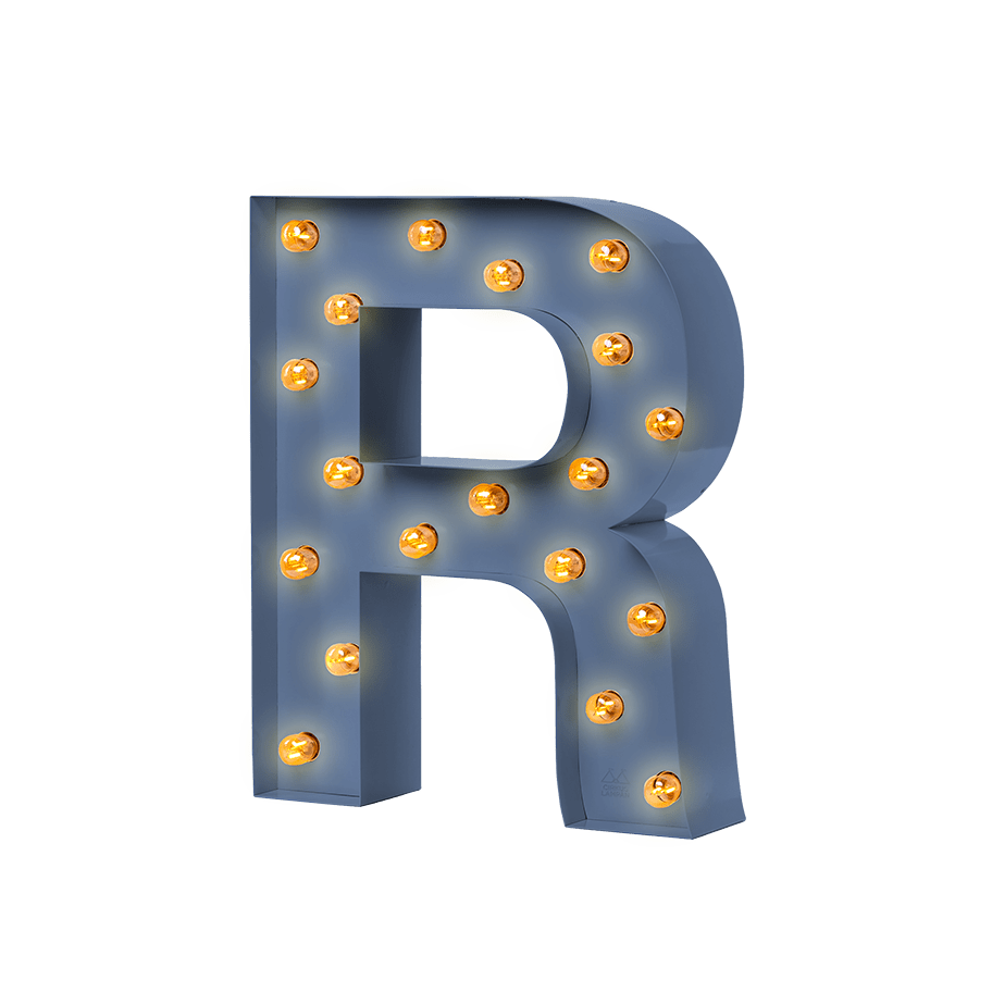 Bokstavslampa Cirkuslampan Testlampa R Distant blue / 50 cm / Standard
