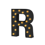 Bokstavslampa Cirkuslampan Testlampa R Jet black / 50 cm / Standard