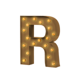 Bokstavslampa Cirkuslampan Testlampa R Pearl gold / 50 cm / Standard
