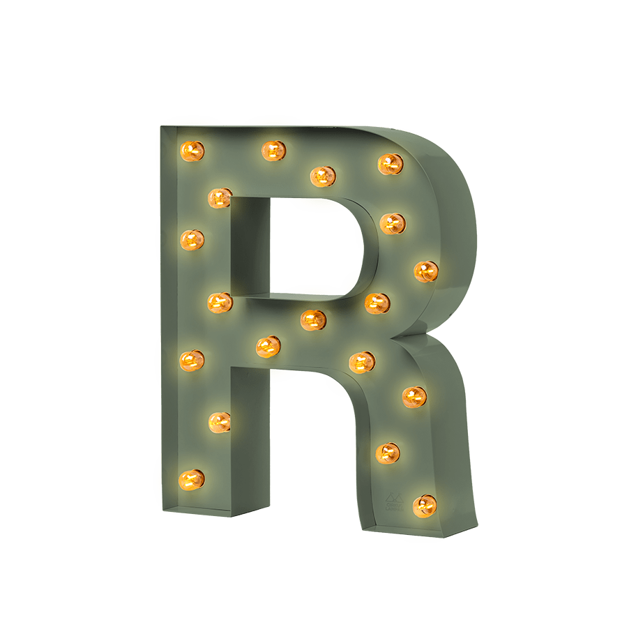 Bokstavslampa Cirkuslampan Testlampa R Reed green / 50 cm / Standard