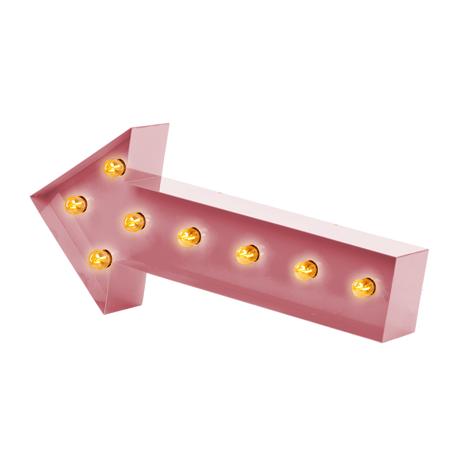 Bokstavslampa Cirkuslampan Arrow Antique pink / 60 cm