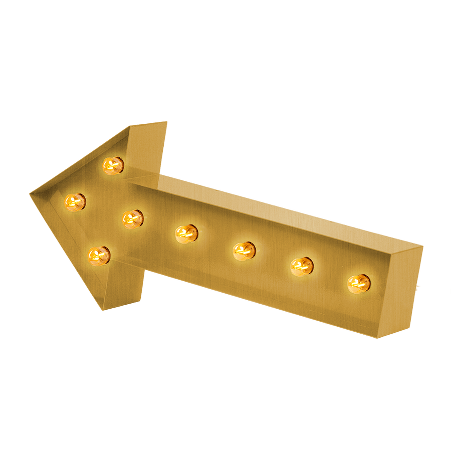 Bokstavslampa Cirkuslampan Arrow Brass / 60 cm