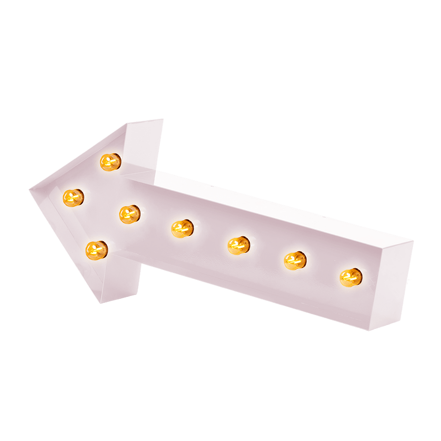 Bokstavslampa Cirkuslampan Arrow Light pink / 60 cm