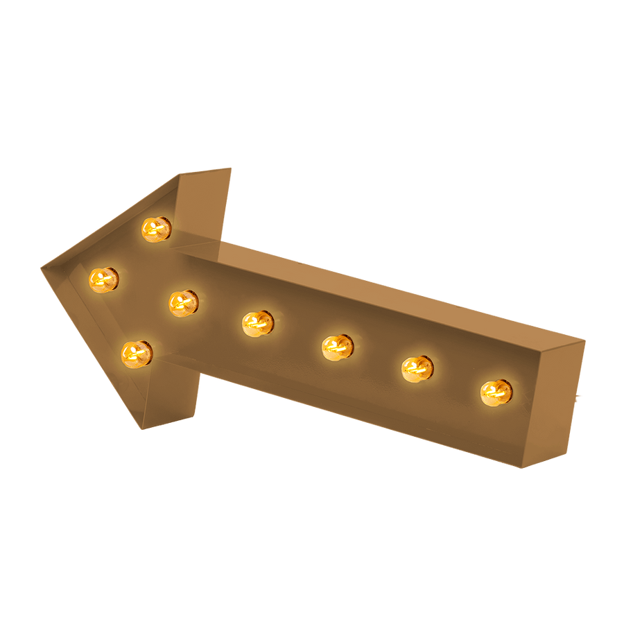 Bokstavslampa Cirkuslampan Arrow Pearl gold / 60 cm