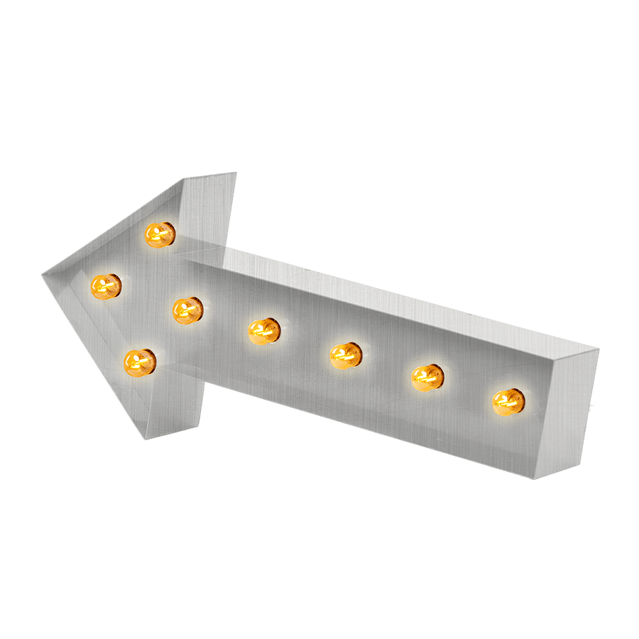 Bokstavslampa Cirkuslampan Arrow Raw metall / 60 cm