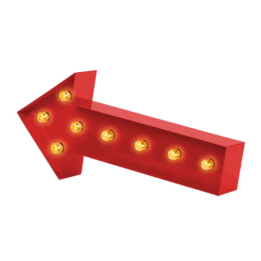 Bokstavslampa Cirkuslampan Arrow Traffic red / 60 cm