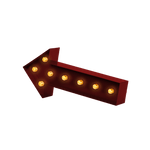 Bokstavslampa Cirkuslampan Arrow WineRed / 60 cm