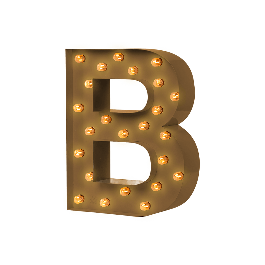Bokstavslampa Cirkuslampan Testlampa B Pearl gold / 50 cm / Standard