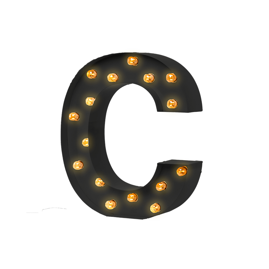 Bokstavslampa Cirkuslampan Testlampa C Jet black / 50 cm / Standard