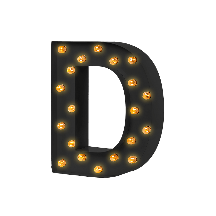 Bokstavslampa Cirkuslampan Testlampa D Jet black / 50 cm / Standard