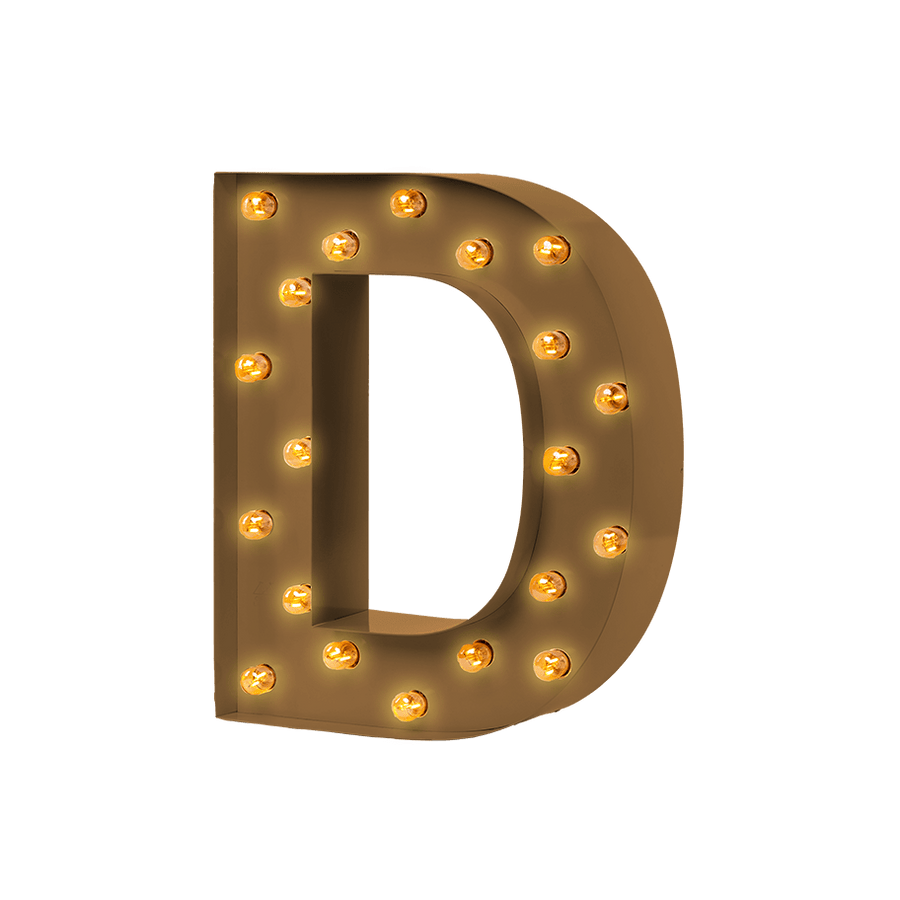 Bokstavslampa Cirkuslampan Testlampa D Pearl gold / 50 cm / Standard