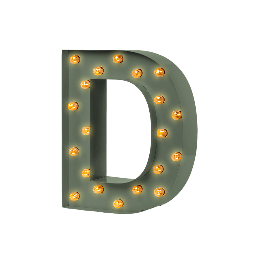 Bokstavslampa Cirkuslampan Testlampa D Reed green / 50 cm / Standard