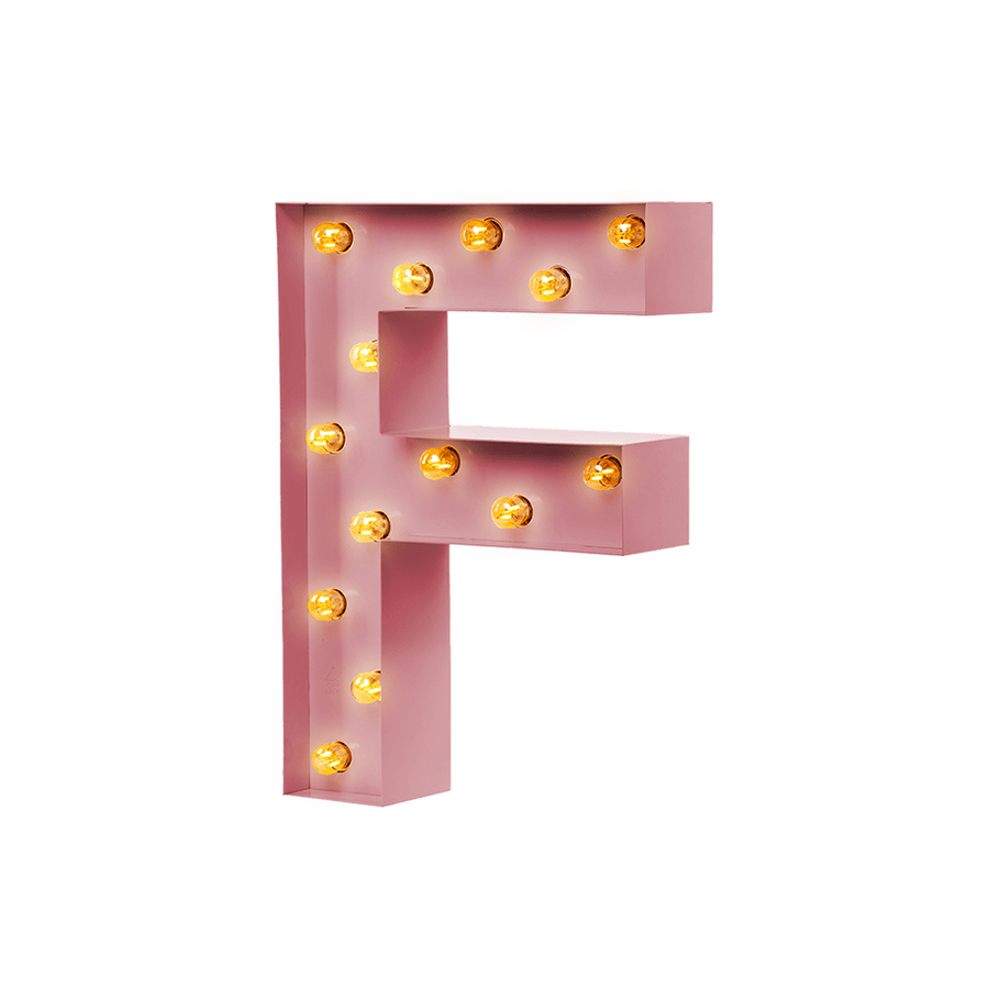 Bokstavslampa Cirkuslampan Testlampa F Antique pink / 50 cm / Standard