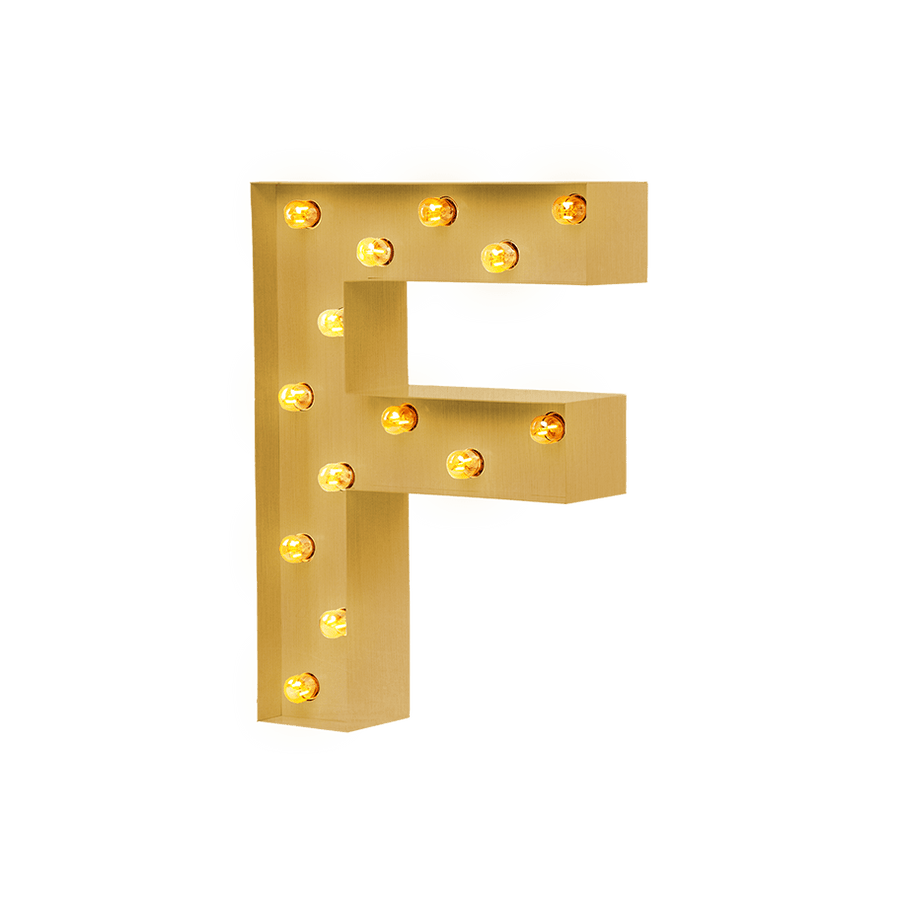 Bokstavslampa Cirkuslampan Testlampa F Brass / 50 cm / Standard
