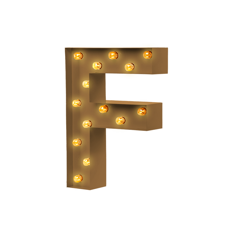 Bokstavslampa Cirkuslampan Testlampa F Pearl gold / 50 cm / Standard