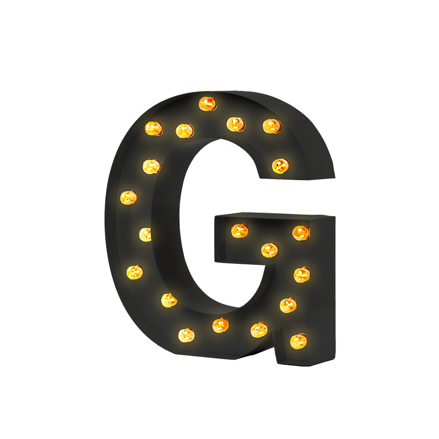 Bokstavslampa Cirkuslampan Testlampa G Jet black / 50 cm / Standard