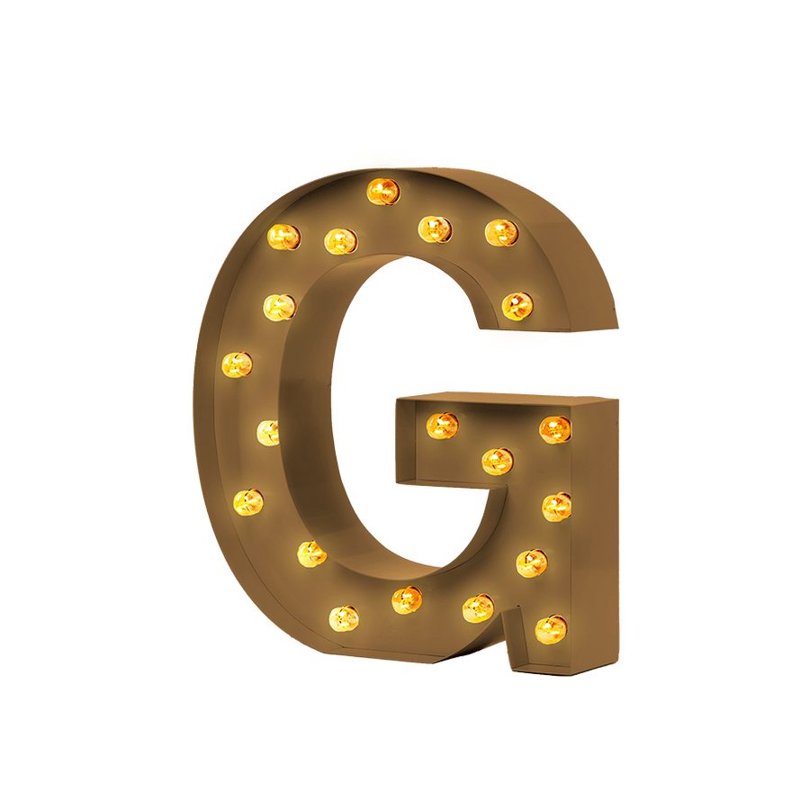Bokstavslampa Cirkuslampan Testlampa G Pearl gold / 50 cm / Standard