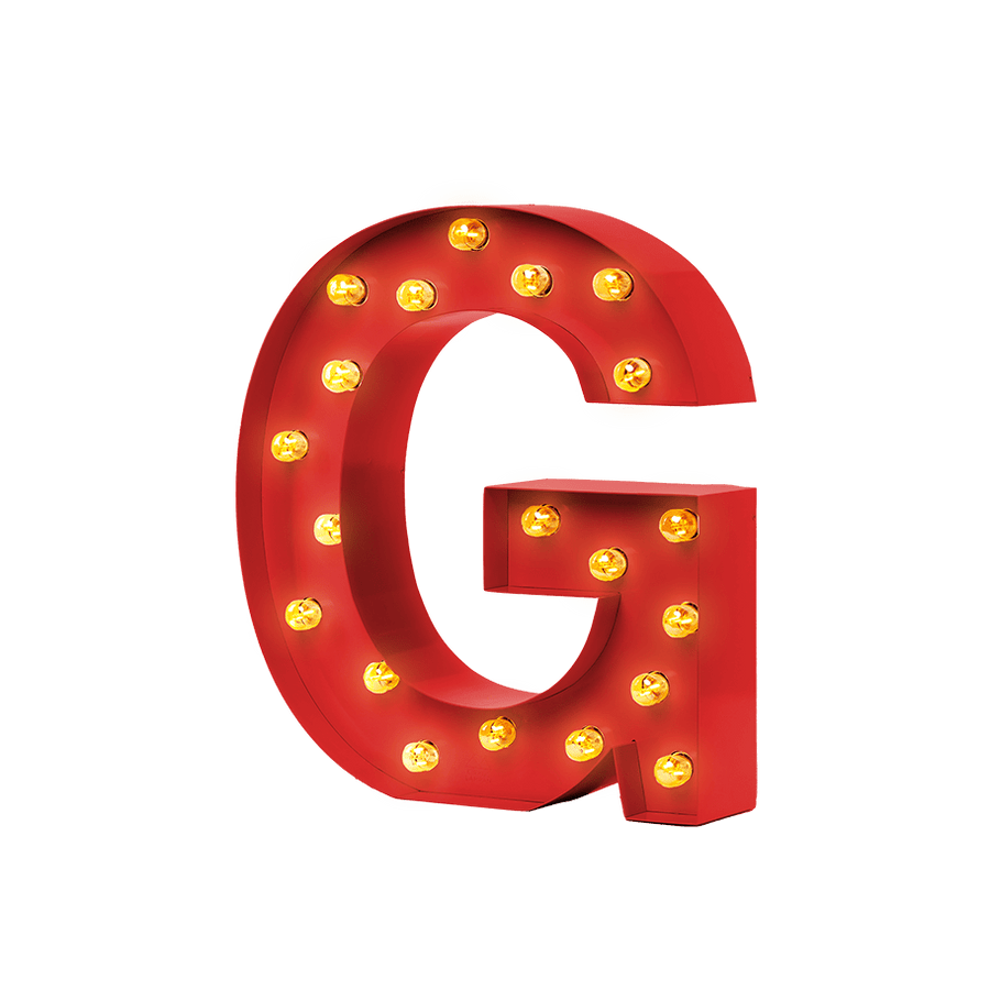 Bokstavslampa Cirkuslampan Testlampa G Traffic red / 50 cm / Standard