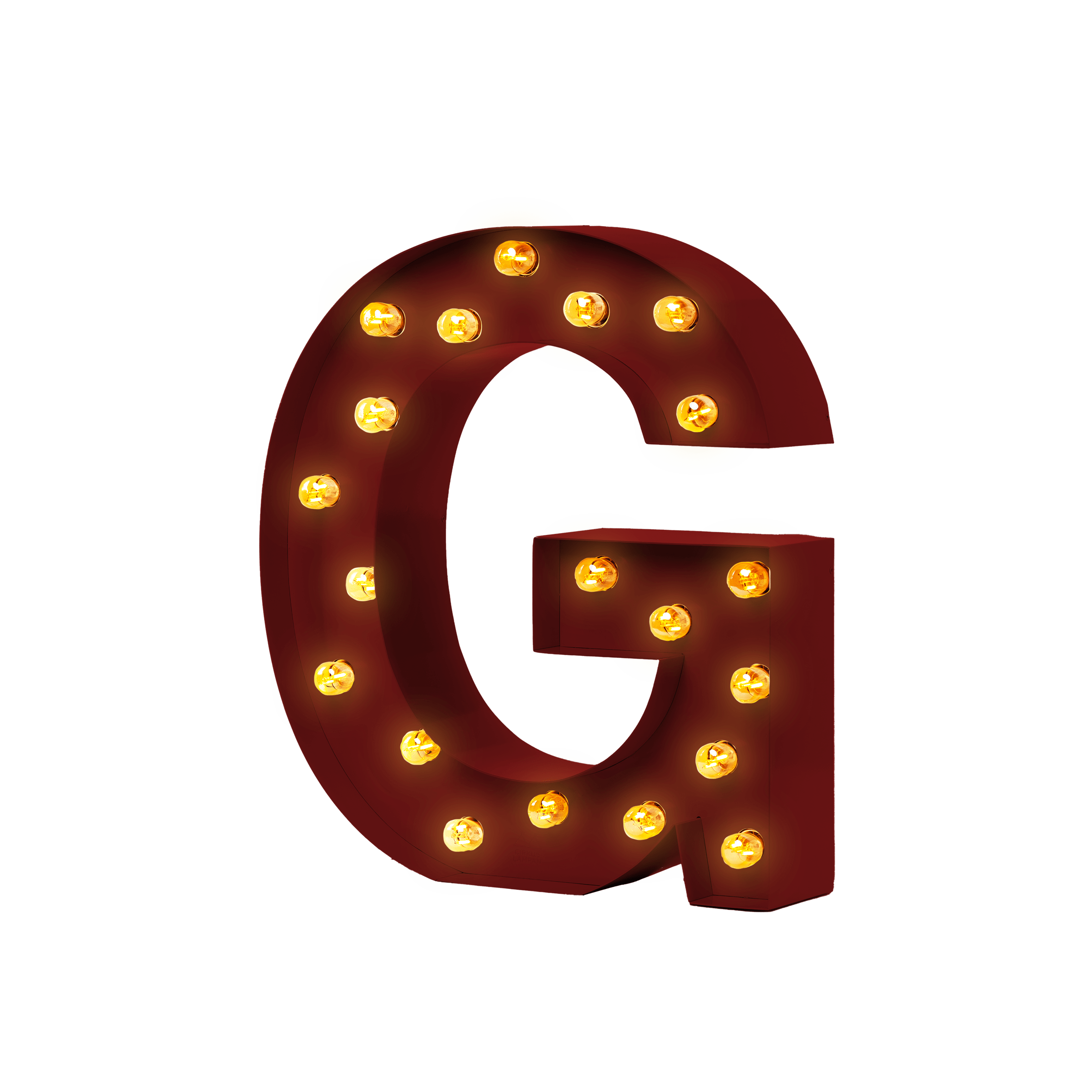 Bokstavslampa Cirkuslampan G WineRed / 30 cm