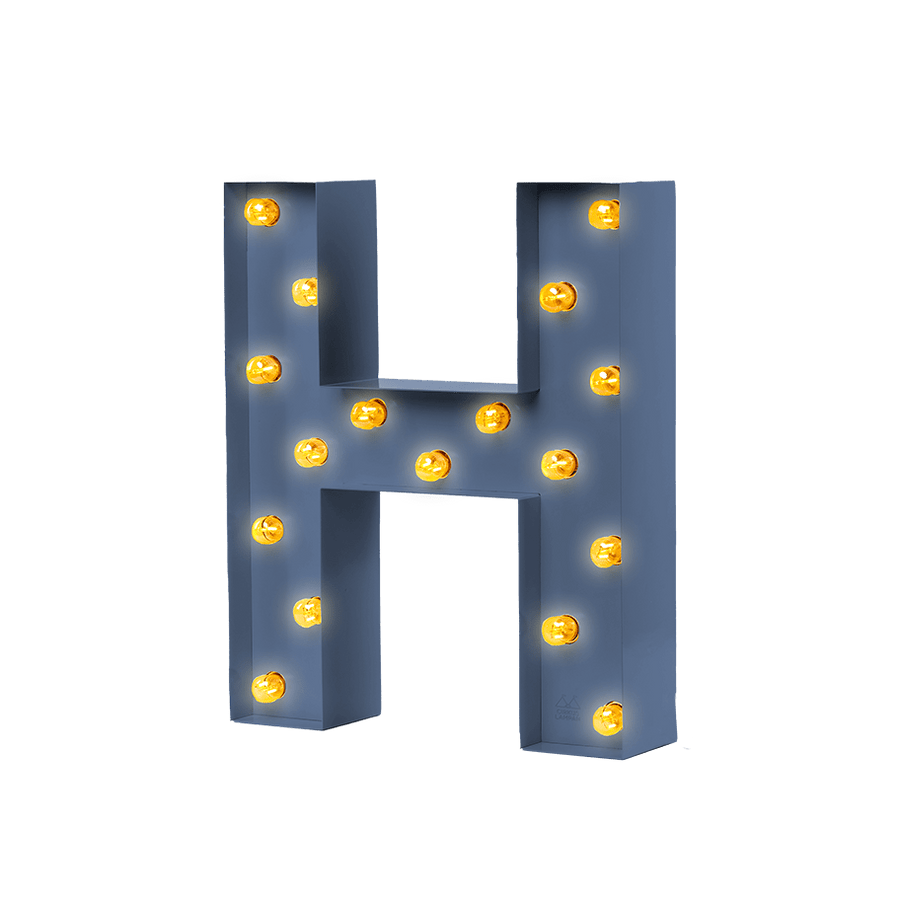 Bokstavslampa Cirkuslampan Testlampa H Distant blue / 50 cm / Standard