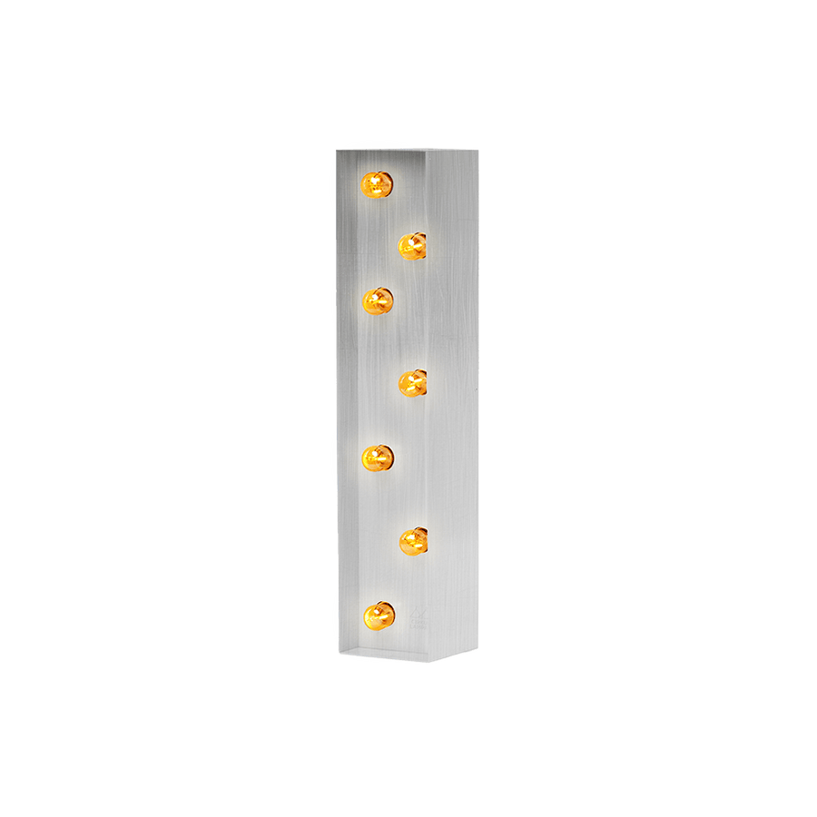 Bokstavslampa Cirkuslampan Testlampa I Raw Metal / 50 cm / Standard