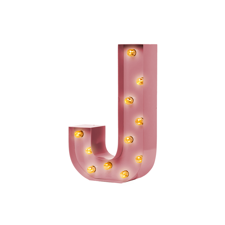 Bokstavslampa Cirkuslampan Testlampa J Antique pink / 50 cm / Standard