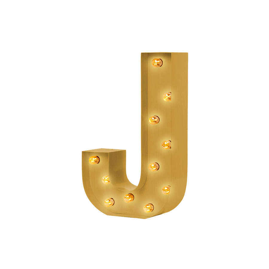 Bokstavslampa Cirkuslampan Testlampa J Brass / 50 cm / Standard
