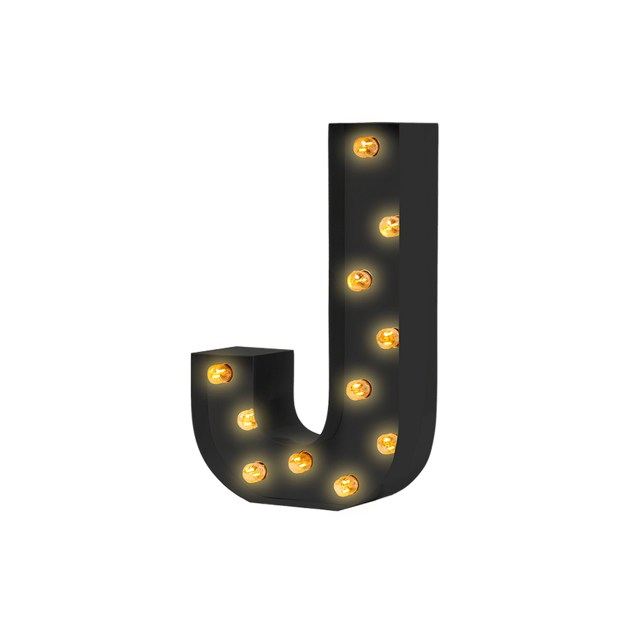 Bokstavslampa Cirkuslampan Testlampa J Jet black / 50 cm / Standard