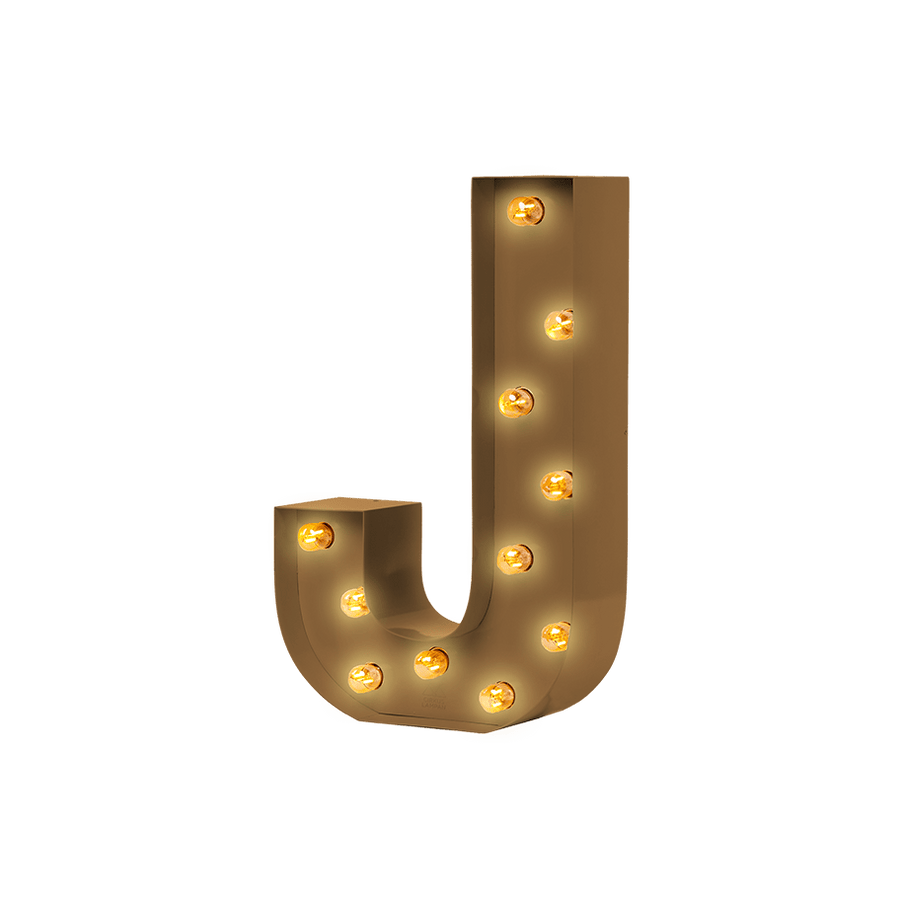 Bokstavslampa Cirkuslampan Testlampa J Pearl gold / 50 cm / Standard