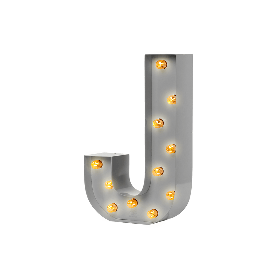Bokstavslampa Cirkuslampan Testlampa J Telegrey / 50 cm / Standard