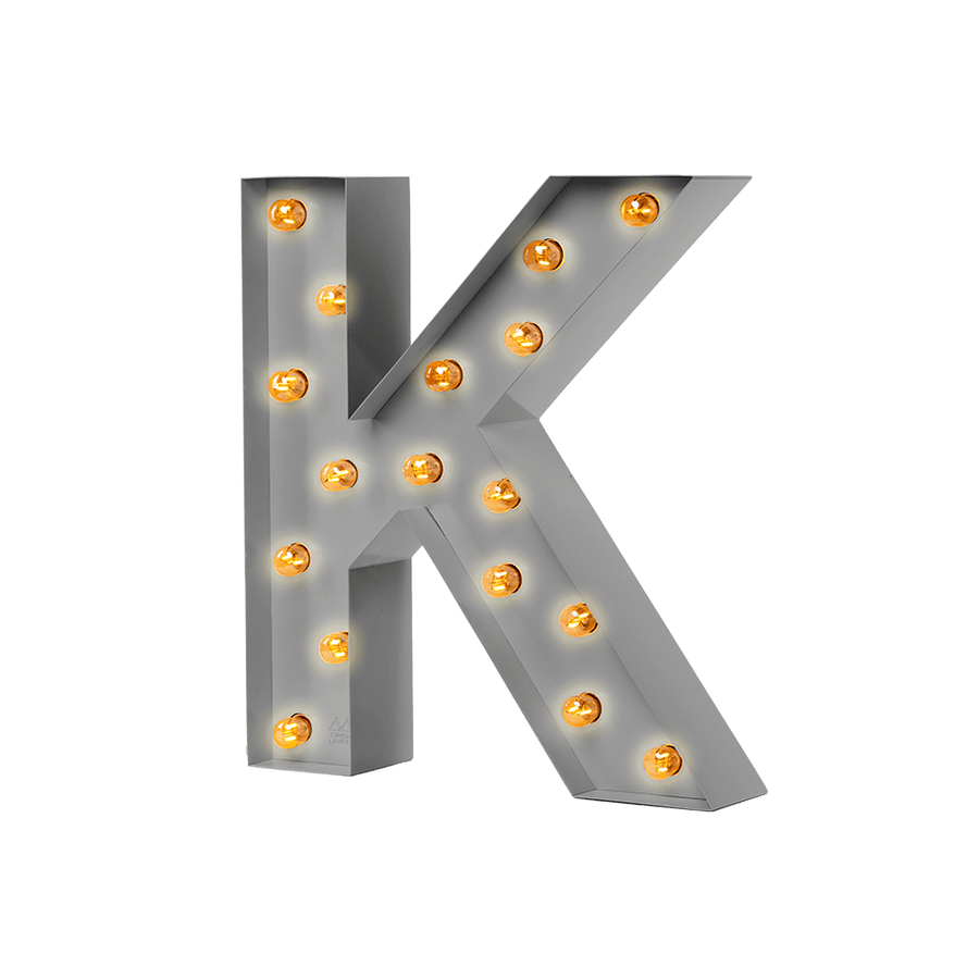 Bokstavslampa Cirkuslampan Testlampa K Telegrey / 50 cm / Standard
