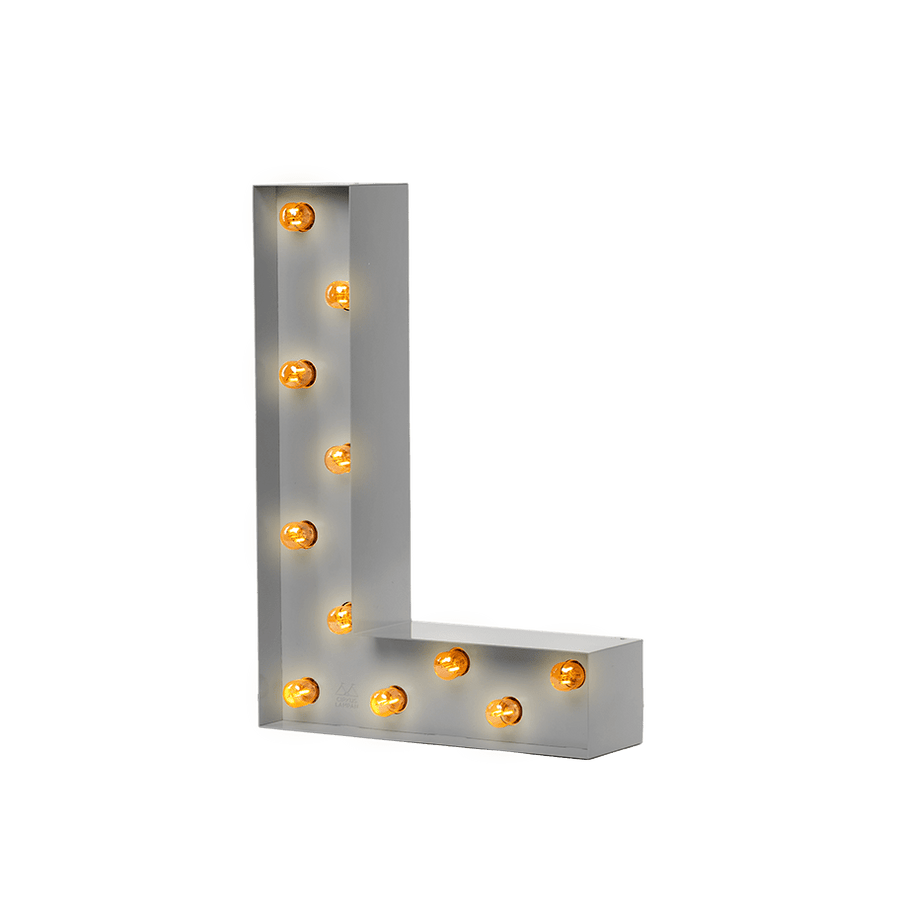 Bokstavslampa Cirkuslampan Testlampa L Telegrey / 50 cm / Standard