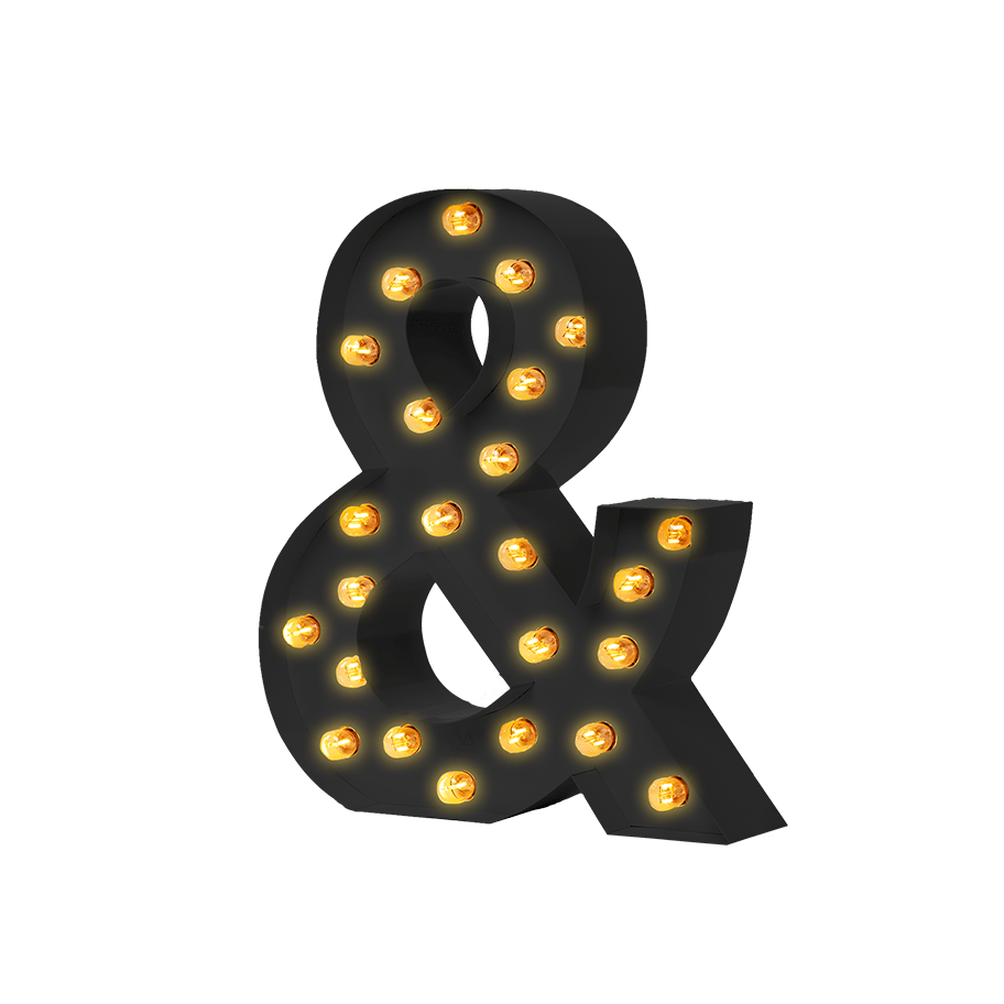Bokstavslampa Cirkuslampan Testlampa & Jet black / 50 cm / Standard