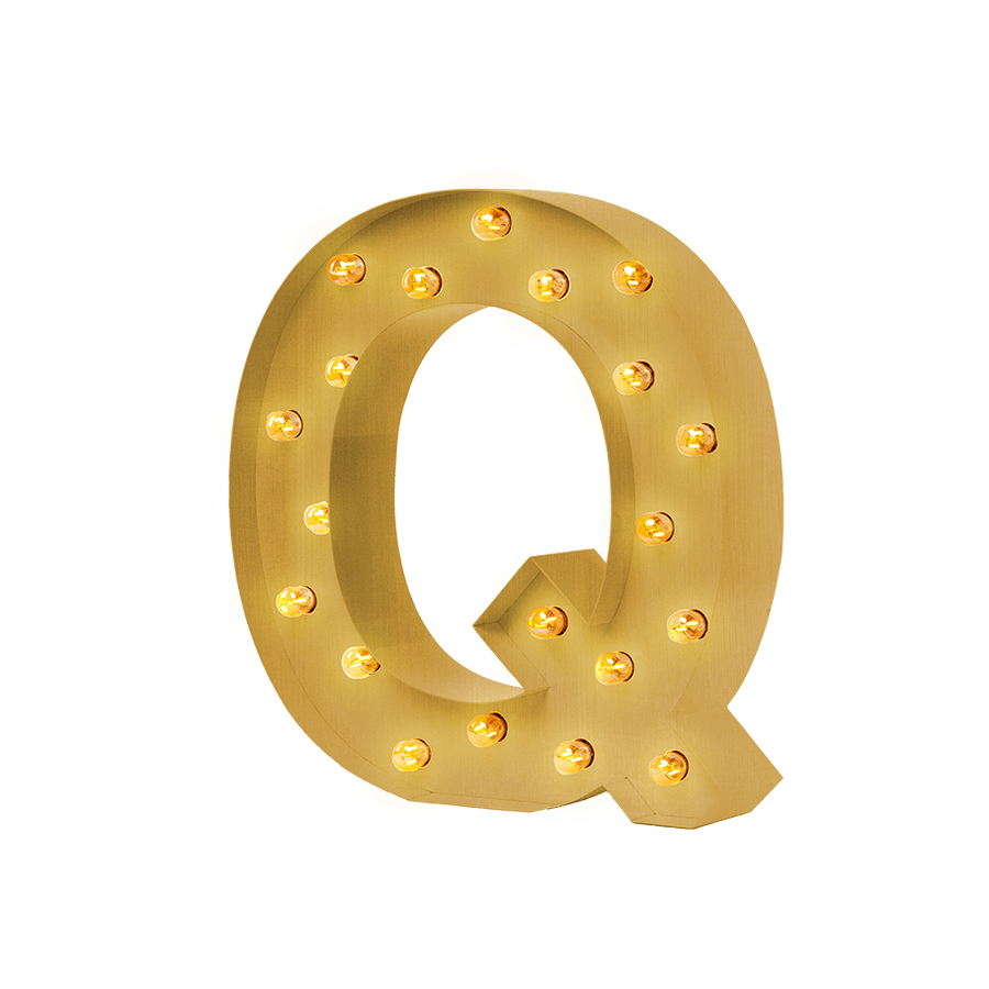 Bokstavslampa Cirkuslampan Testlampa Q Brass / 50 cm / Standard