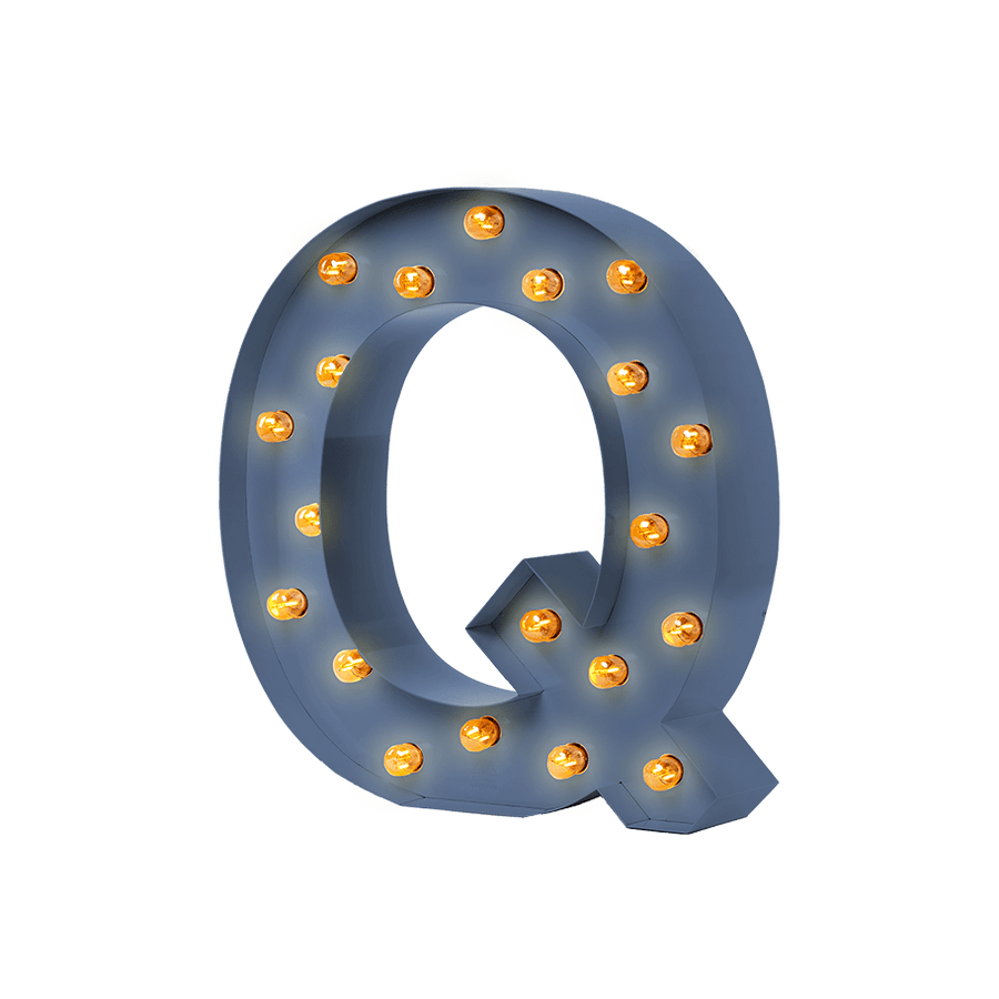 Bokstavslampa Cirkuslampan Testlampa Q Distant blue / 50 cm / Standard