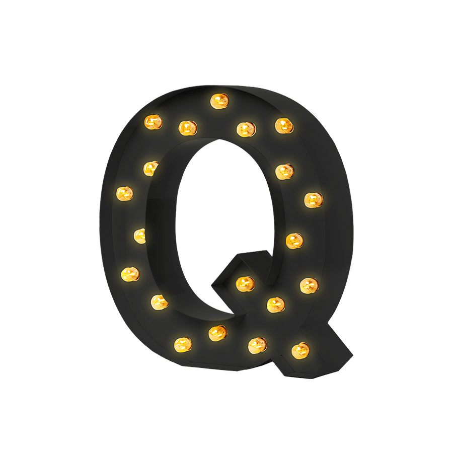 Bokstavslampa Cirkuslampan Testlampa Q Jet black / 50 cm / Standard