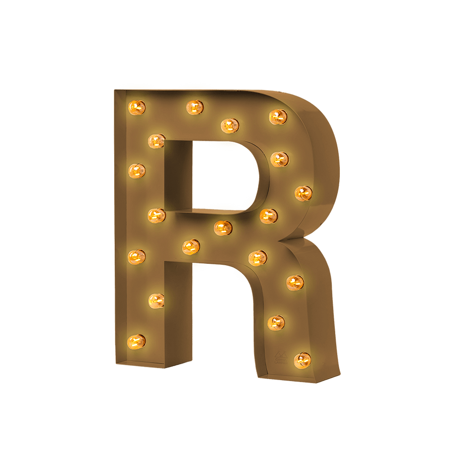 Bokstavslampa Cirkuslampan Testlampa R Pearl gold / 50 cm / Standard